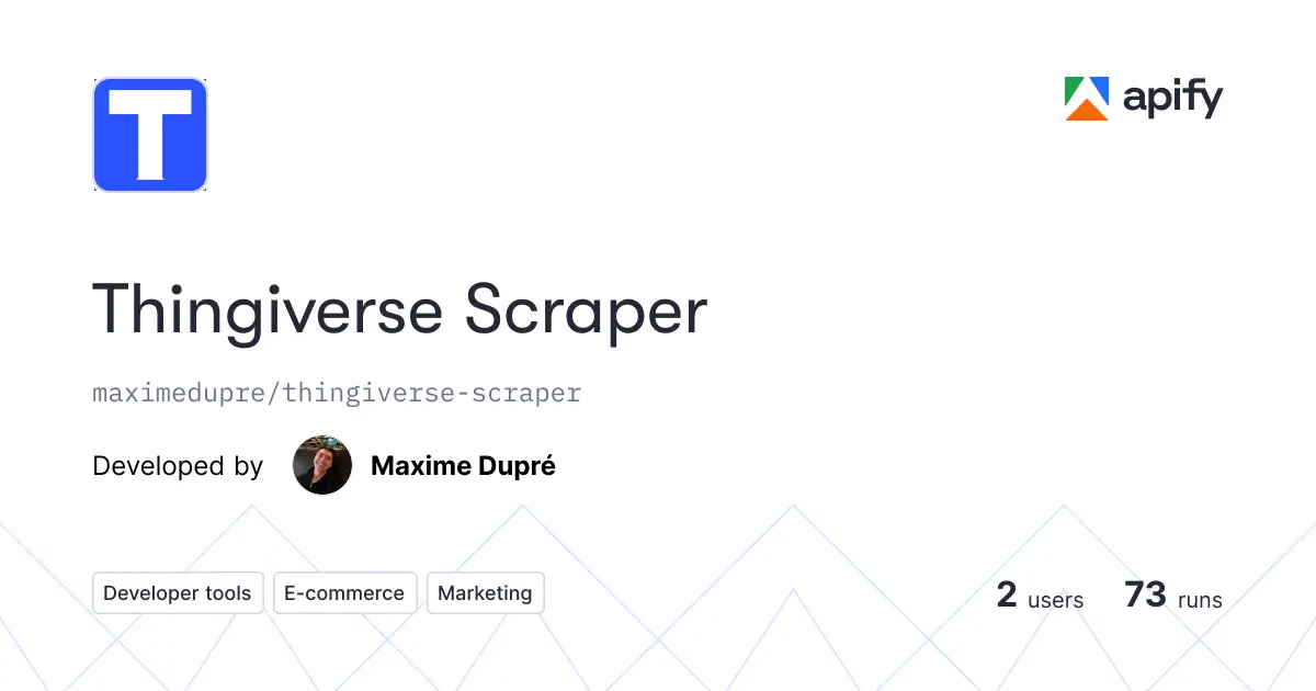 Thingiverse Scraper product image