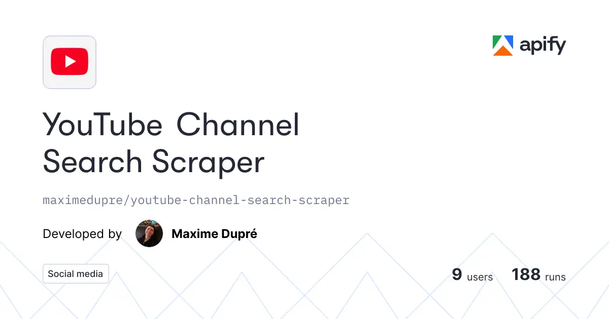 YouTube Channel Search Scraper product image