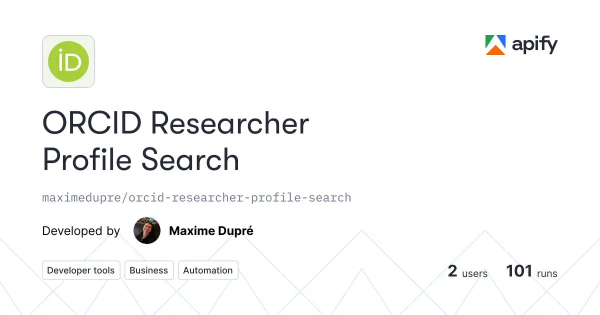 ORCID Researcher Profile Search product image